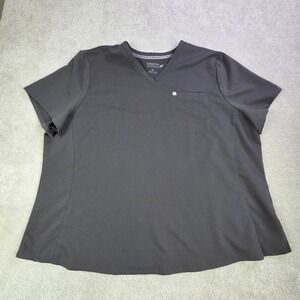 Fabletics Vital 1 Pocket Scrub Top Womens 4X Onyx Gray Stretch Medical Uniform